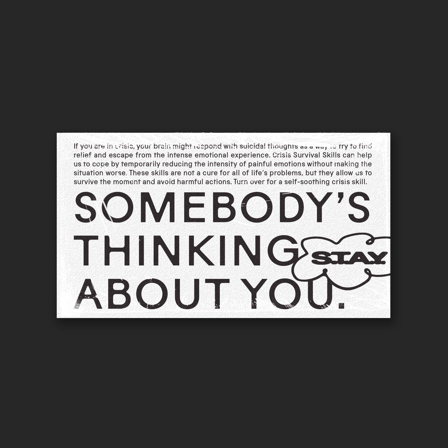 Self Soothing Touch Crisis Card